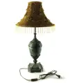 Настольная лампа с абажуром, в виде вазона, античная тяжелая бронза. Высота лампы с абажуром 70см.
