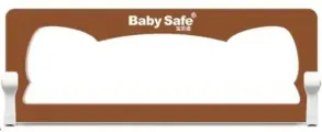 Барьер Baby Safe УШКИ, для детской кроватки, коричневый, пластик, металл, текстиль
