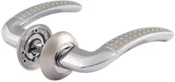Ручка дверная AL 96A, матовый никель/хром Нора-М 15977