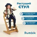 Растущий стул для детей и школьников Rumbik Kit клен, регулируемый стульчик для кормления, ортопедический, деревянный