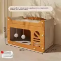 Когтеточка Cat scratching board, с наполнителем и мячиком, массив дерева, 48x30x24 см