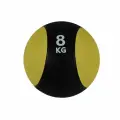 Медбол 8 кг, медицинский мяч для фитнеса и кроссфита, Д-25 см, обрезиненная поверхность, черно-желтый.
