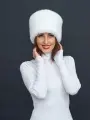 Шапка МОРОЗКО Шапка-кубанка от бренда Шубы из экомеха Морозко для женщин, размер 56-58, белая