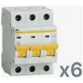 Автоматический выключатель IEK ВА47-29 3Р 16А 4,5кА С 6шт