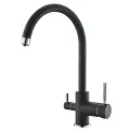 Смеситель для кухни 2 в 1 темно серый под каменные мойки с подключением фильтра для питьевой воды EMAR 3007.7 Антрацит