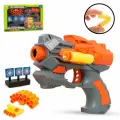 Детский бластер с мягкими пулями и мишенью 13,5 см, оранжевый, TONGDE