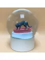 Снежный шар Кот в лотке с имитацией кошачьего наполнителя диаметр 10 см