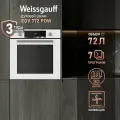 Духовой шкаф Weissgauff EOV 772 PDW конвекция, 60 см ширина, утапливаемые рукоятки, 72 литра, 7 режимов