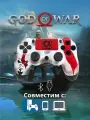 Беспроводной геймпад для игровой приставки ПС4, смартфона и ПК, God of War Бело-Красный