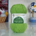 Пряжа Народная (Пехорка), св. горох - 342, 30% шерсть, 70% акрил, 5 мотков, 100 г, 220 м.