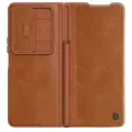 Кожаный чехол-книжка Nillkin Leather Qin Pro для Samsung Galaxy Z Fold 4 коричневый