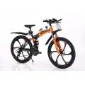 Горный складной велосипед на дисках GROM, городской, 26 дюймов / взрослый, мужской и женский для прогулки / скоростной, спортивный велик для подростков оранжевый черный