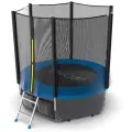 Батут EVO JUMP External 6ft (Blue) с внешней сеткой и лестницей + нижняя сеть
