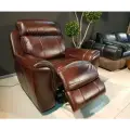 Кресло электро реклайнер, высококачественная долговечная натуральная кожа, с высокой мягкой спинкой и подлокотниками, мягкая удобная посадка в итальянском современном стиле минимализм
