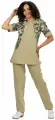 Медицинский костюм женский Лето цвет олива/бабочки, размер 48/50