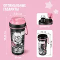 Бутылка для воды детская 400 мл пластиковая, с крышкой и рисунком, бутылочка для питья спортивная, в школу