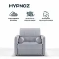 Кресло-кровать, Прямой диван HYPNOZ Palma, механизм Аккордеон, Светло-серый, 94х103х92 см