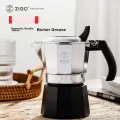 Zigo Dual-Valve Moka Pot Coffee Maker for Home Use, Italian-Style Coffee Pot with 2 Cups Capacity, Dual-Valve 2-Cup Silver And Black