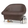 Диван 6-5154 Орион, тёмно-коричневая искусственная кожа, ШхГхВ 110х70х80 см.