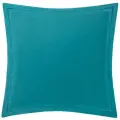 Наволочка - чехол для декоративной подушки на молнии T&I Велюр - канвас, 45 х 45 см, бирюзовый, голубой