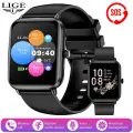 LIGE New Smart Watch Women Full Touch Screen Sport Fitness Watches IP68 Waterproof Bluetooth Call Smartwatch Men for Android iOS