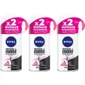 Антиперспирант Nivea, Черное и Белое, Невидимый Clear, ролик, флакон, 50 мл, 3 шт.