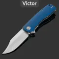 Складной нож Petrified Fish Victor Satin PFP03 PFP03BMP, сталь K110, рукоять Blue Micarta