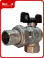 Кран шаровой полнопроходной STOUT угловой с американкой, ВР/НР, ручка бабочка 3/4 SVB-0008-200020 RG00938T5RMFA6