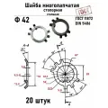 Шайба Ф42 многолапчатая ГОСТ 11872, DIN 5406 сталь 20 шт