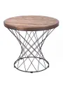 Стол журнальный ilwi MBL-W-TL-V-1-M/1/2 круглый металлический с деревянной столешницей лофт