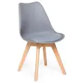 Стул TetChair TULIP дерево, пластик, экокожа, серый