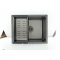 Мойка для кухни с коландером из нержавеющей стали Gappo GS5040-6 50х40, цвет черная