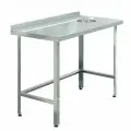 Стол производственный для сбора отходов Assum, 600х600х850мм, борт, открытый, обвязка с 3-х сторон оцинк, разборный, уголок оцинк, отв. D220мм центр.