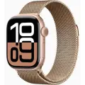 Умные часы Apple Watch Series 10 46mm Titanium Case Gold with Gold Milanese Loop USA