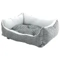 Лежак для собак и кошек Gamma Кантри макси 52х45х17 см 52 см 45 см прямоугольная черный/белый 17 см