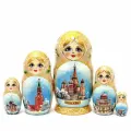Матрешка Московская зима (5 мест, 17 см)