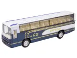 Металлическая машинка 1:32 Shuttle Bus 18 см, А933, инерционный / Бело-синий