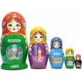 Официальная Матрешка Города Участники UEFA евро 2020. / 15см, 5 мест зеленая