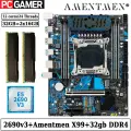 Комплект материнская плата Amentmen X99-B4 + Xeon 2690V3 + 32GB DDR4 ECC REG 2x16GB Black
