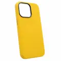 Чехол на Айфон 14 Про Макс Кожаный с Магсейф (Leather MagSafe Soft touch) Защита камеры, оригинал — Жёлтый