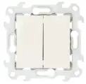 2 шт. Simon 24 Слоновая кость Двухклавишный переключатель 2410397-031