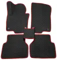 EVA/ЭВА/ЕВА коврики на салон LADA/лада/PRIORA/приора/2007-2016 гв/ с 3Д лапой зоны отдыха левой ноги/ черный ромб с красным кантом
