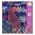 Набор для создания гравюры DJECO Богатства природы (09728) цветная основа фиолетовый 4 шт.