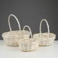Корзина плетёная для хранения Tonga, ива, овальная, белая, набор 3 шт.