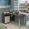 Стол компьютерный Мэрдэс СР-132С-160 ШБЕ-ЛЕВ Шамони/Белый, угловой, 101 х 160 х 75 см, с ящиками