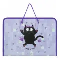 Папка для труда на молнии с ручками пифагор А4, 1 отд, пластик, органайзер, Falling cat, 272226