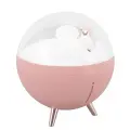 Мини-увлажнитель воздуха 260 мл с ночным светом и USB зарядкой для дома и детей, дизайн медвежонка, розовый