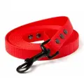 Поводок из биотана 7 м, ширина 20 мм, Woofy Iron , прорезиненный, водостойкий, красный