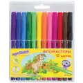 Комплект 50 шт, Фломастеры юнландия 12 цветов, уроки рисования, вентилируемый колпачок, ПВХ, 151416