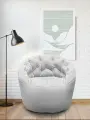 Бескаркасное кресло Butterfly Light Sofa - Tundra Spring (велюр, светло-серый) - кресло для отдыха дома, на балкон
